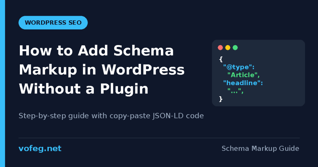 add schema markup in WordPress without a plugin